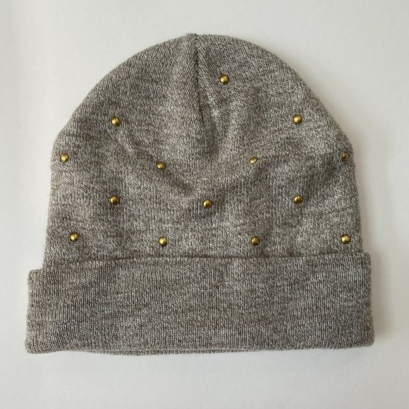 Target Accessories - Gold Studded Cotton Ribbed Beanie